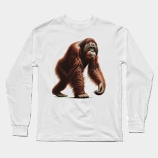 Orangutan Swing Vintage Lithograph Long Sleeve T-Shirt